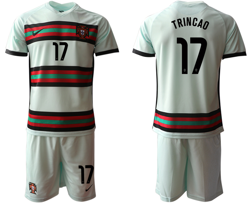 Men 2021 European Cup Portugal away grey #17 Soccer Jersey->portugal jersey->Soccer Country Jersey